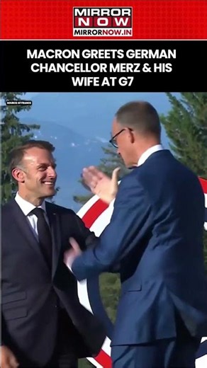 G7 Summit 2026: French Prez Macron Greets German Chancellor Friedrich Merz & His Wife #shorts