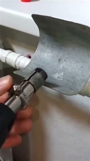 the stage of installing a button ring on a tool to heat the paralon#shortvideo