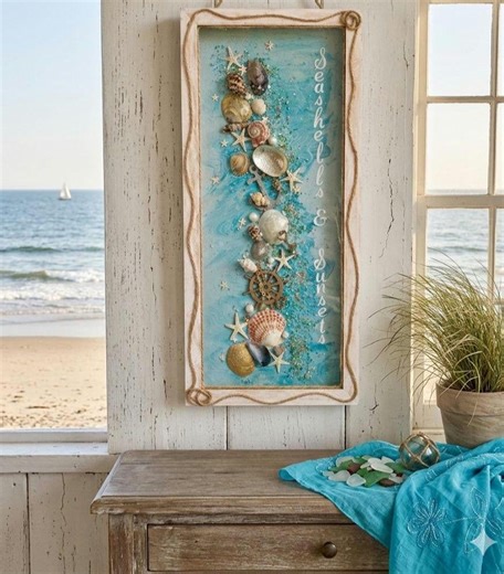Seashells & Sunsets 3D Beach Art – Nautical Shadow Box Wall Decor, Coastal Home, Handcrafted UK - Etsy UK