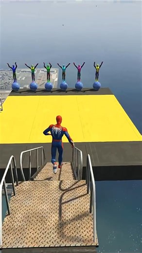 GTA 5 Epic Water Ragdolls Spiderman Jump/Fails 😂 Ep 262 #shorts #ytshorts
