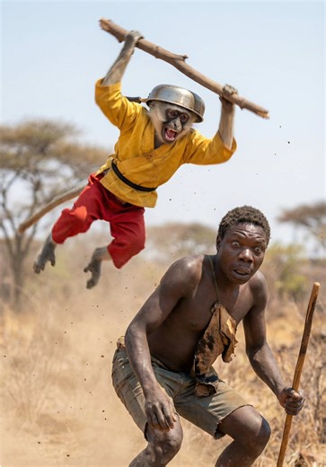 Funny Baboon and Chaba Kung Fu Antics