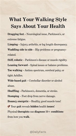 2K views | Your walking style is a health diagnostic tool! Here's what it reveals about your body ‍♀️⚠️ #dailyhealthsync #walking #healthcare | Daily Health Sync | Facebook
