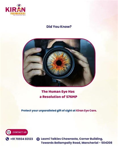 Did You Know the Human Eye Has 576MP Resolution? | Protect Your Vision | Kiran Eye Care | Mancherial