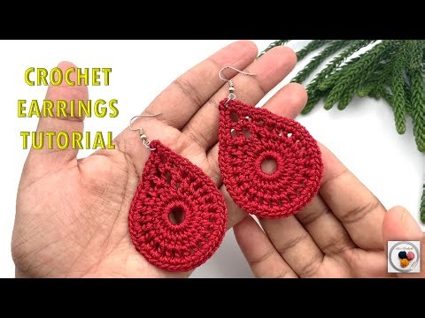 How to Make Teardrop Shaped Earrings | Easy and Beautiful Crochet Tutorial