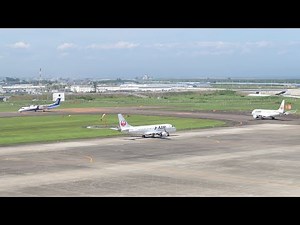 全日空と日本航空 3機連続離陸＠仙台空港