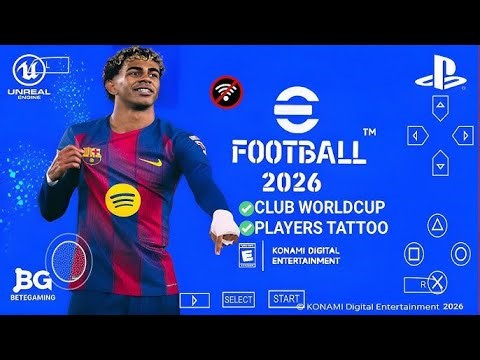 eFootball PES 2026 PPSSPP Android Offline PES5 Camera | eFootball 2026 PSP Full Update + FIFA CWC