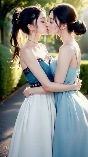 [4K Ai art] Ai, lesbian couple, lesbian kiss ❤