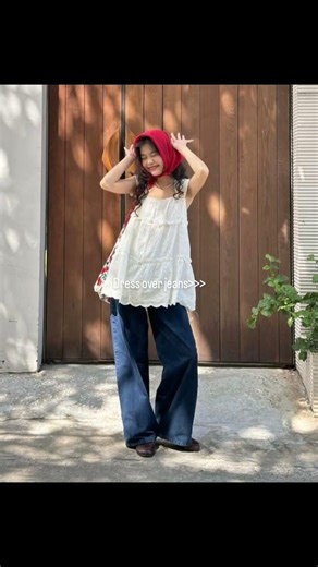 dress over jeans... #shorts