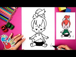 How to Draw Pebbles Flintstone from The Flintstones | Fun Step-by-Step Tutorial for Kids