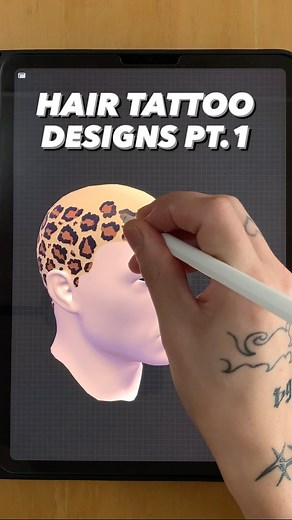 HUGO •HAIR DESIGNER• on Instagram: "👤HAIR TATTOO DESIGNS PT. 1👤 ⛓️DESIGNED BY HUGO⛓️ 1. Smiles 🙂 2. Fire Red 🔥 3. Flowers 🌼 4. Zebra 🦓 5. Leopard 🐆 App: @procreate for Ipad 📱 #hairdesigner #hairdesigns #hairtattoo #procreate"