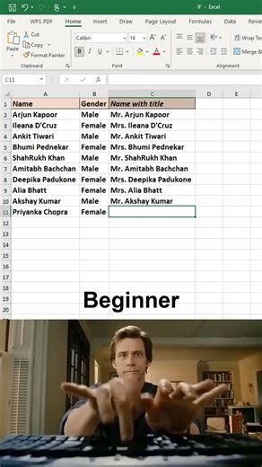 Mr. and Mrs. in excel 😱 #excel #office #spreadsheet