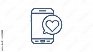 Social media icon. Telephone icon. Digital communication. Chat bubble. Motion graphics.