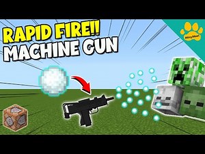 How to make Rapid Fire Machine Gun with Snow ball | Command Block | Minecraft Bedrock Edition