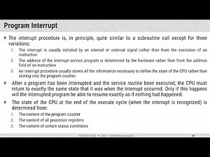 5.7 - Program Interrupt, Types of interrupts, External, Internal, Software Interrupts - COA