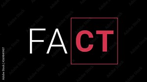 text animation with letter changing from fact to fake, concept of fake news, seamless loop Stock Video