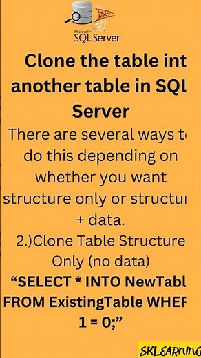 Clone Table Structure Only in SQL Server — Copy Table Without Data (SELECT INTO Trick)- Part 2