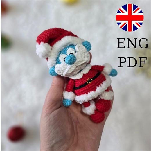 SANTA CLAUS Blue Gnome Papa English Pattern Pdf. - Etsy