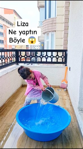 Liza dropped the bucket while pouring water into the basin on the balcony and got soaking wet. Lo...