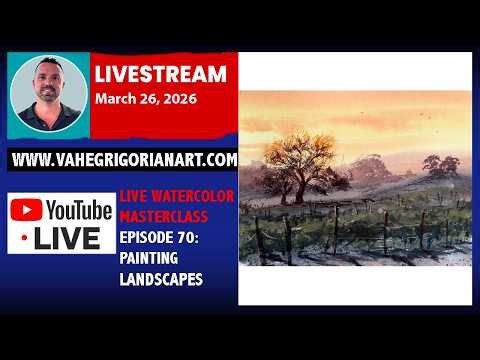 🔴 Painting Landscapes Live Watercolor EP 70