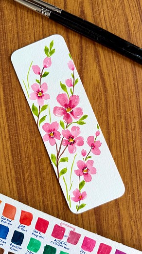 17K views · 357 reactions | Let’s paint this bright watercolor cherry blossom bookmark  with my current favourite groovy number 珞 #thechicartist #loosewatercolor #aquarellepainting #watercolortutorial #artreels #watercolorflowers #watercolors #cherryblossom #sakurablossom #bookmarkpainting #bookaesthetic #bookobsessed #bookgram #handmade #handmadebookmark | The Chic Artist | Facebook