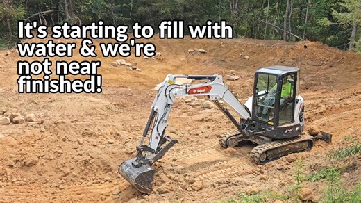 Building a pond faster with small machines early progress tips