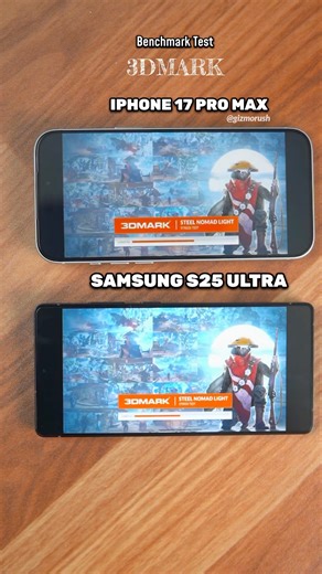 iPhone 17 Pro Max Vs Samsung Galaxy S25 Ultra 3DMark Stress Benchmark Test