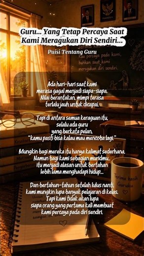 Guru Tetap Percaya, Saat Kami Meragukan Diri Sendiri!! #puisi #puisitentangguru #puisiuntukguru