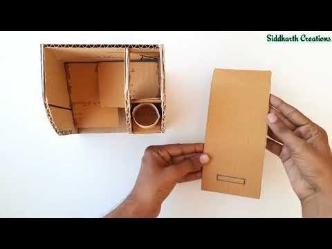 How to make a simple ATM machine cardboard easy and minnie , a t m machine from home mini coin bank