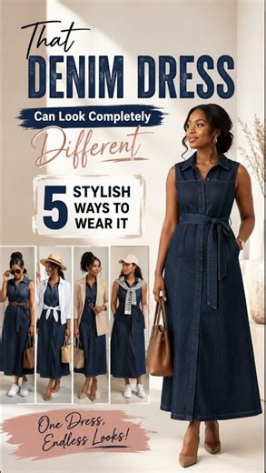 That Denim Dress Can Look Completely Different 5 Stylish Ways to Wear It #style #stylesolutions