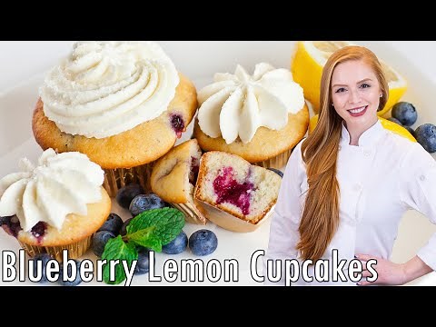 Blueberry Lemon Cupcakes with Cream Cheese Frosting - EASY Recipe!