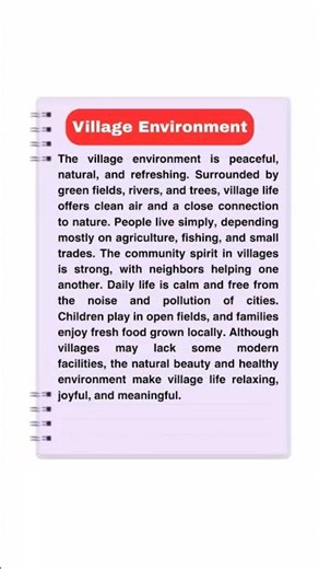🔴 Village Environment Essay | Village Environment Easy Essay | Essay On Village Environment