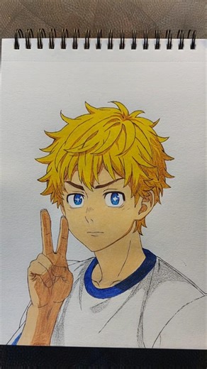 ⚡ Maine Takemichi ko galat draw kiya… ya perfect? 😳 #shorts #anime #drawing