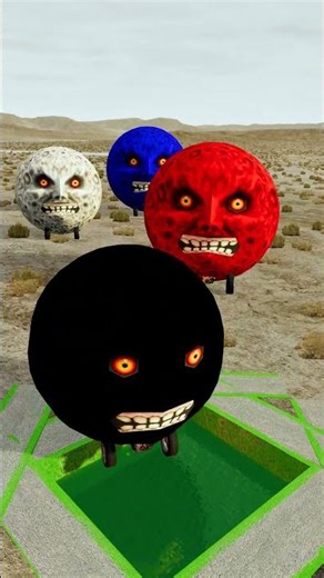 Big & Small Moon Colorful Monster Cars vs Giant Pit #0058 - BeamNG.drive #music