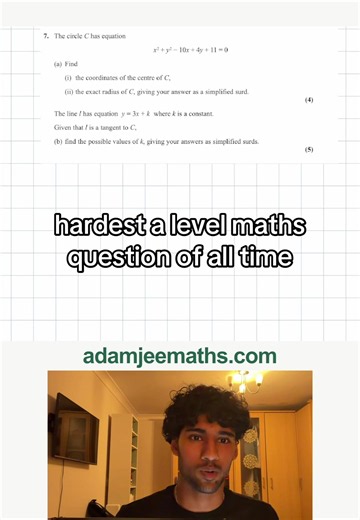 this is probably the hardest a level maths circle question you can be asked #alevels #maths #exams #uni #sixthform