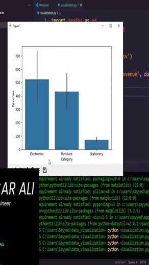 data visualization using python #sayyednasarali #coding #datascience #programming #python #shorts