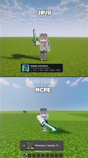 Minecraft Java Detailed Animation vs MCPE FAnimation #shorts