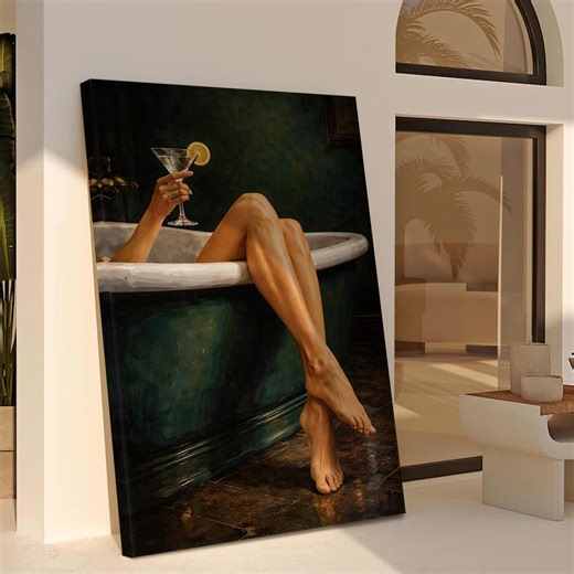 Vintage Bathtub Wall Art, Woman Relaxing Bath Print, Elegant Spa Decor - Etsy