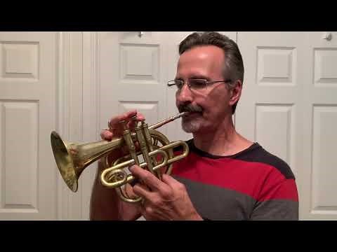 Very rare 1840s-1850s Cornet-a-Pistons (Cornopean) w/ Stolzel valves in Bb w Ab crook. Unmarked.