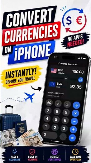Convert Currency on iPhone Instantly Without Any Apps 🚀 #smartphone #iphone #techtips