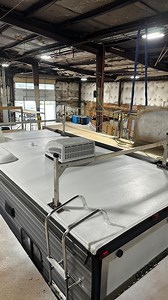 Forest River Grey Wolf in this week! Fixed up a few damaged areas and added studs for the canoe rack - this camper is now sealed for life with RynoRoof 🦏 #rv #rvlife #camper #camping #rynoroof | RynoRoof