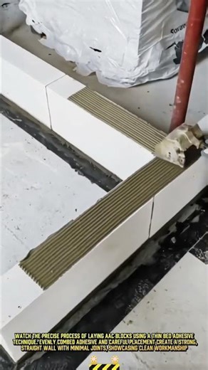 Applying & Laying Concrete Block using a specialized thin-bed adhesive applicator