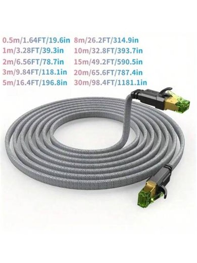 CYANMI Cable Cat8 Category 8 Ethernet Cable Network Jumper Home Computer Router Network Engineering Monitoring Line Category 8 10 Gigabit Pure Copper Network Cable CAT8 Shielded Network Connection Line Game E-Sports 8-Core Twisted Pair Home Computer Broadband Net Finished Jumper Category 8 High-Speed 40Gbps 2000Mhz Shielded Heavy Gold Plated RJ45 Game And Internet Connection | SHEIN