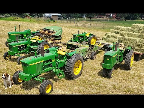 Making hay compilation with JD tractors and equipment