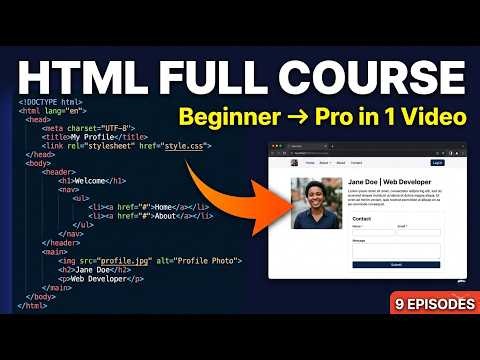 Learn HTML In One Shot - Beginner to Pro Full Course | 57 mins
