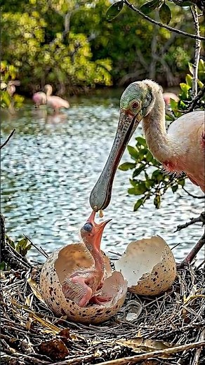 Roseate Spoonbill Egg Hatching — 23 Days in 21 Seconds. 🦩