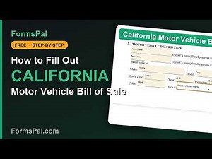 How to Fill Out a California Motor Vehicle Bill of Sale (Step by Step, Free Template)