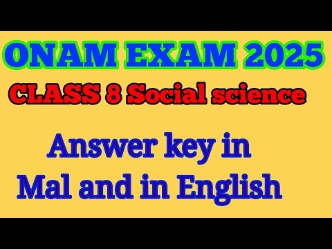 Class 8 social science onam exam 2025 Answer key Today's exam Answer key