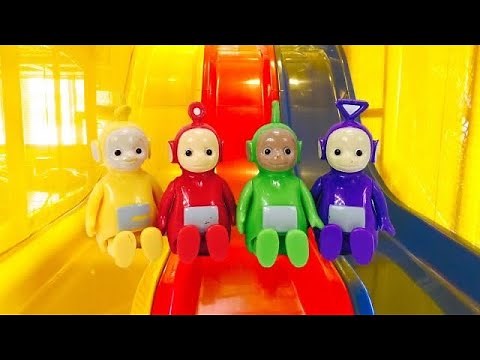 Slides and Toys! Sesame Street Teletubbies Care Bears and Learning Videos for Kids