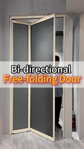 45 Ultra-Slim Bi-directional Free-folding Door， with its fully open effect design, is perfect for any room in the house. #bifodingdoors #slidingfoldingdoors #foldingdoors #slidingdoors #slimprofile #glassfittings #glassdoor #furniture #aluminumprofile #aluminumprofiles #bathroomdoor #slidingdoorsystem #Accessories #hardware #doorframe | Waybom aluminum