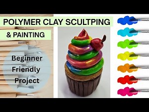 DIY Polymer Clay Cupcake - Easy Beginner Sculpting & Painting (Fast Tutorial)
